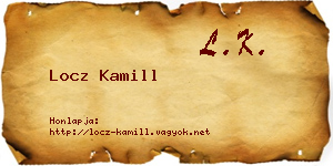Locz Kamill névjegykártya